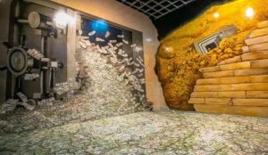 An interactive museum with optical illusion and 3D art for playful photo opportunities.