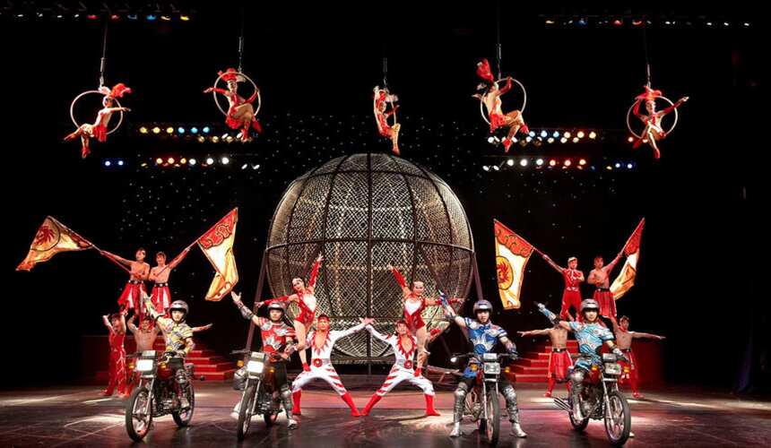 A performing arts venue known for acrobatics, circus acts, and theatrical productions.