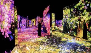 An immersive digital art museum with interactive light and projection exhibits.