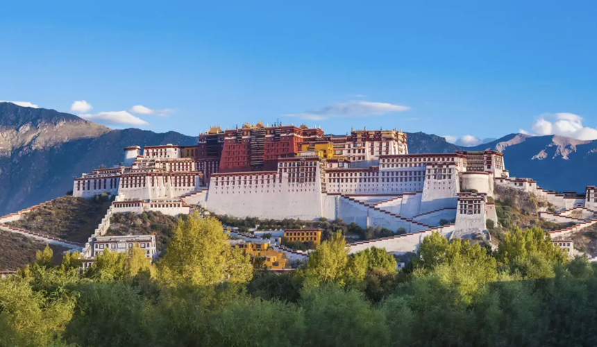 Hiking boots, warm layers, and altitude medication packed for a trip to Tibet