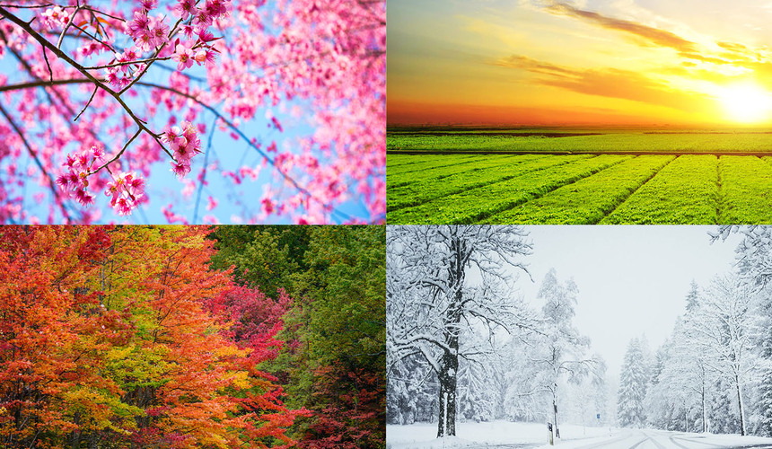 Illustration of China’s climate and four seasons