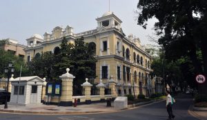 Colonial-style architecture and tree-lined streets on Shamian Island in Guangzhou