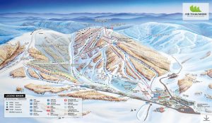 Tourist map of Thaiwoo Ski Resort in China highlighting ski runs