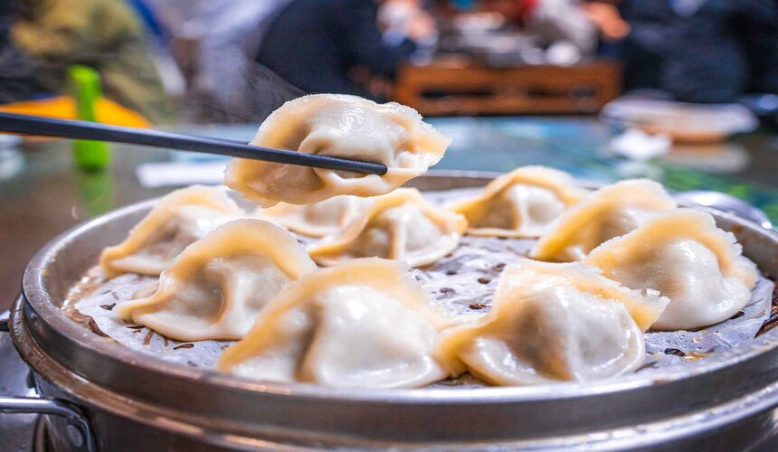 Assorted Shaanxi-style dumplings served in Xi’an restaurant