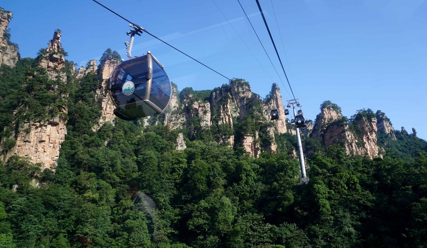 Dramatic cliffs and rock formations in Yangjiajie scenic area, Zhangjiajie