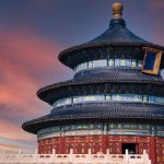 Tourist exploring famous landmarks during China travel
