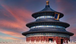 Tourist exploring famous landmarks during China travel