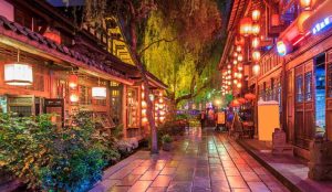 Relaxed lifestyle in Chengdu with locals enjoying tea houses, parks, and a slow-paced way of life.