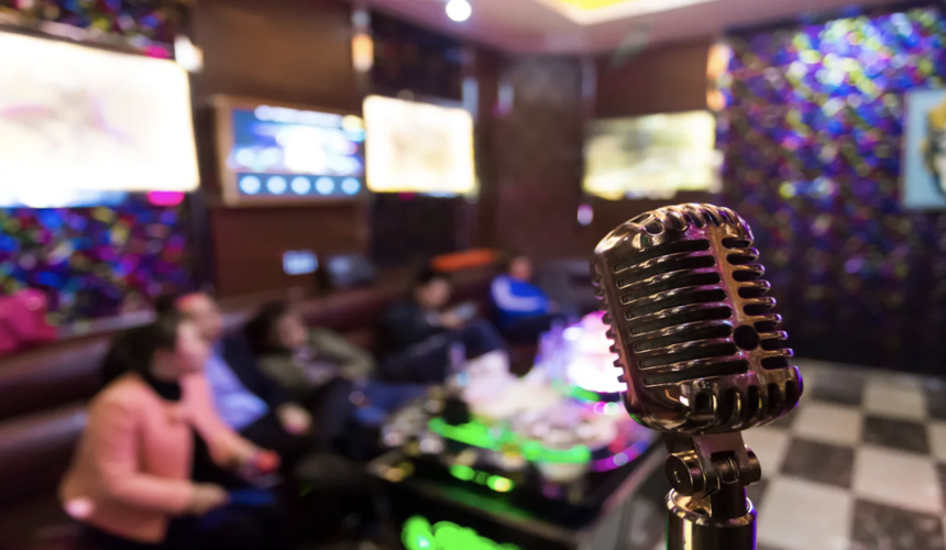 Private karaoke rooms in China where friends sing together late at night.