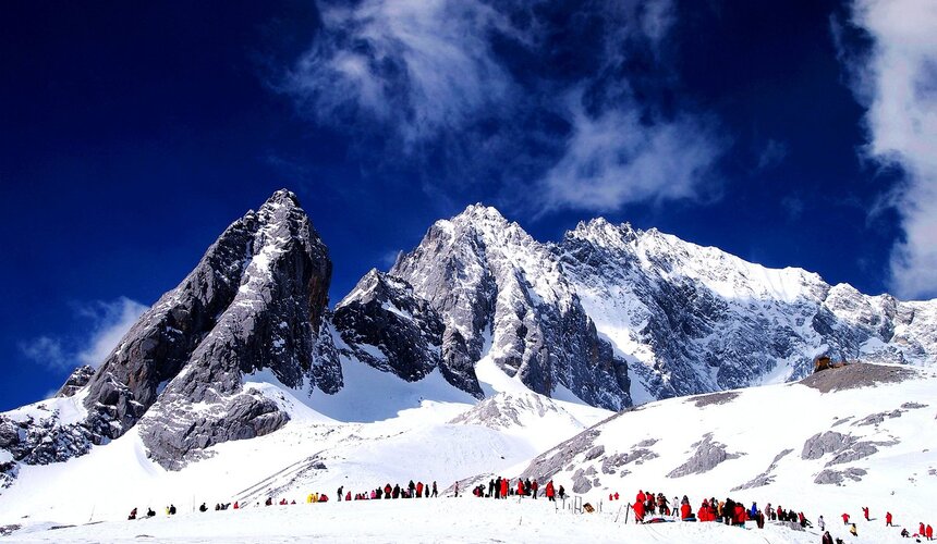 Snow-capped Jade Dragon Snow Mountain overlooking Lijiang, Yunnan