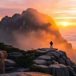 Majestic mountain in China with towering peaks, green valleys, and breathtaking natural scenery.