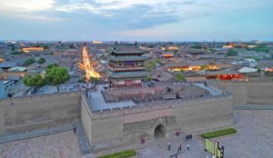 Ancient city walls, historic courtyards, and traditional architecture in Pingyao Ancient City, Shanxi, China.
