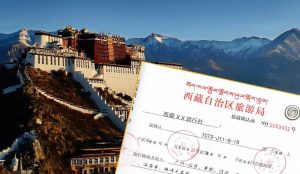 A Tibet Travel Permit required for foreign visitors traveling to Tibet, China