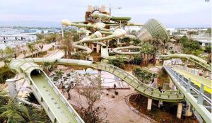 Exciting water slides and pools at Aquaventure Waterpark in Sanya, China