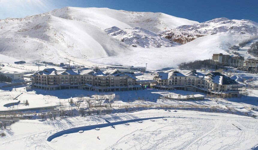 Club Med Beidahu China ski resort with snow-covered slopes